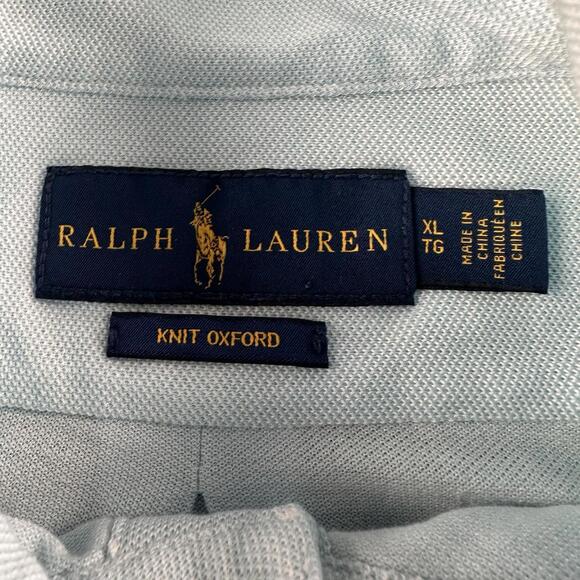 Ralph Lauren Polo Shirt Men XL Baby Powder Blue Knit Oxford Embroider Swordfish - Picture 3 of 6
